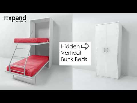 Compatto Hidden Vertical Bunk Beds fold into cupboard