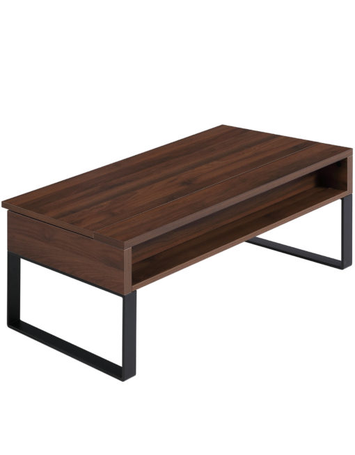 Boost Storage Lift top table with chocolate walnut panel and black legs - closed