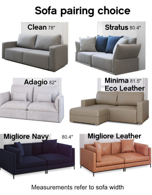 MurphySofa Float Sofa choices