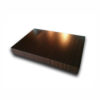 Compact box coffee table in white gloss fully extended and height adjustable coffee to dinner convertible table