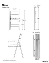 Nano chairs dimensions and stack of 4 chairs example