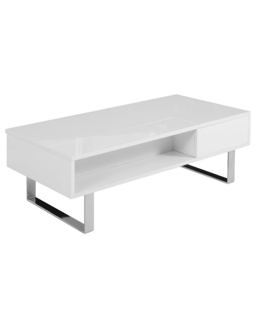 Occam-Left-glossy-white-dual-open-storage-lift-table-with-chrome-leg