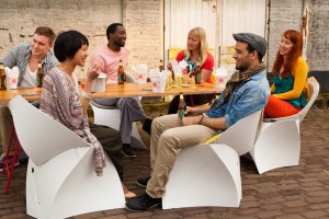 dinner with folding chairs