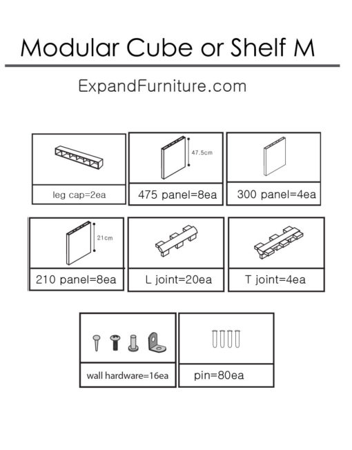 Modular-cube-or-shelf-m-parts