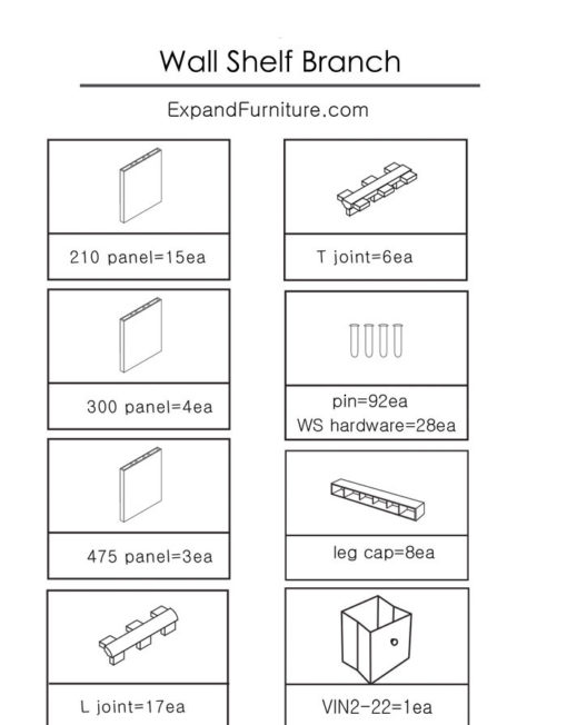 Wall-shelving-Branch-parts