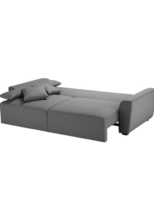 Cloud-Queen-Sofa-Sleeper-opened-in-stone-grey-fabric