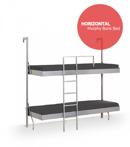 Hidden Horizontal Murphy Bunk Beds