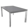 Abode extending table in concrete texture finish with silver legs - expanding dinner table