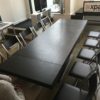 Monolith large black wood extendable table for office or home