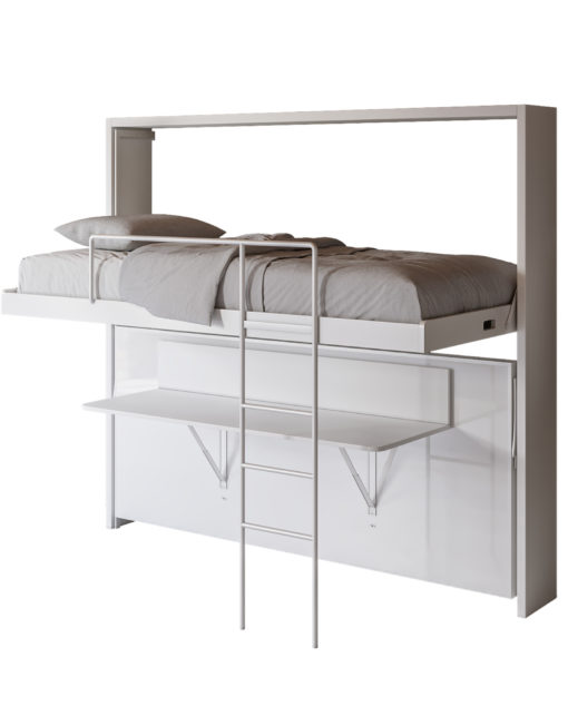 Compatto - Amore Murphy Bunks with Desk open and bed open wr