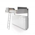 Hover-Bunk-Beds-in-glossy-white-half-opened-bunk