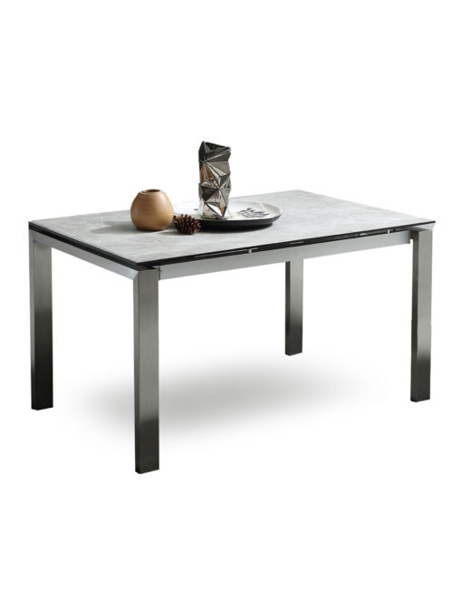 Slate-Ceramic-grey-glass-extending-table-on-steel-legs