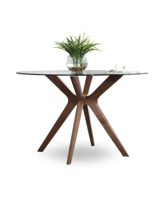 The-Branch-clear-glass-round-table-that-Rests-on-wood-legs