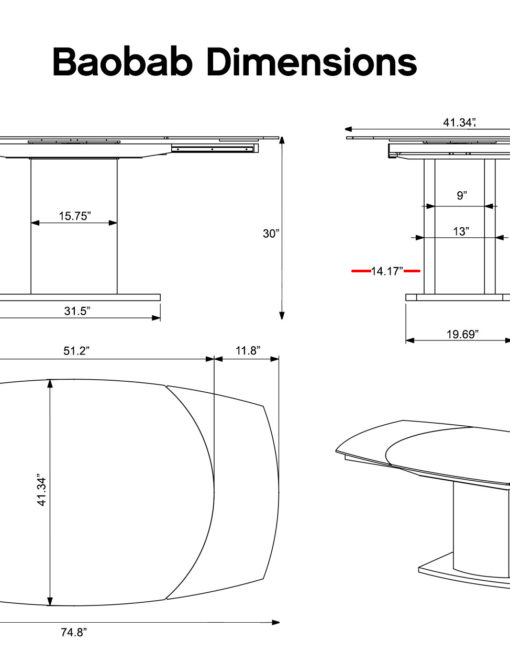 Dimensions of baobab