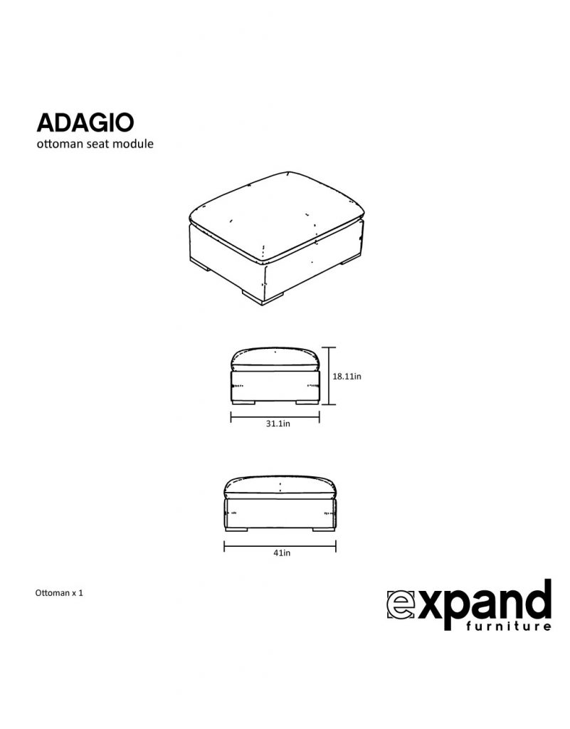 Adagio ottoman measurement