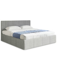 Reveal Queen lift storage bed in new light grey fabric in closed form with hidden storage