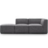 Soft Cube Contemporary Sofa 3 seats - Square Modular grey sofa - face