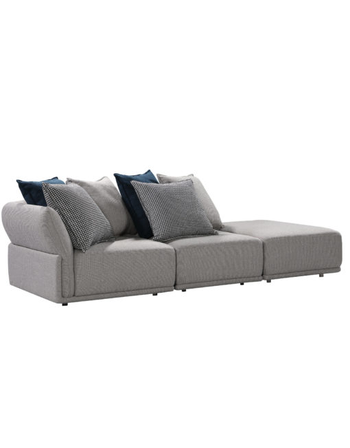 Stratus modular 3 piece corner single ottoman set from side angle