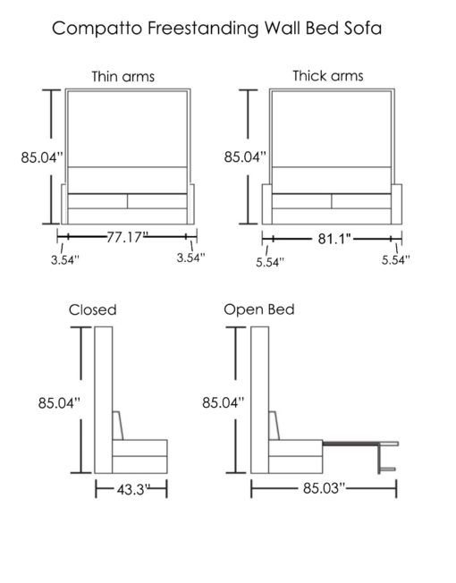 Compatto-freestanding-wall-bed-sofa-dimensions 2021