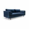 Expand-Furniture-Modern Tufted Sofa in Navy-Blue-Velvet-microfiber-with-bolster-pillows