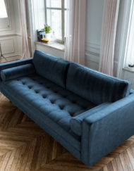 Scandormi Sofa Microfiber blue velvet modern sofa Expand Furniture Sofas