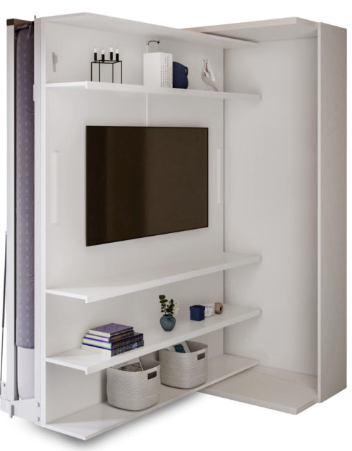 LGM Swivel Revolving Murphy Bed TV White matte finish