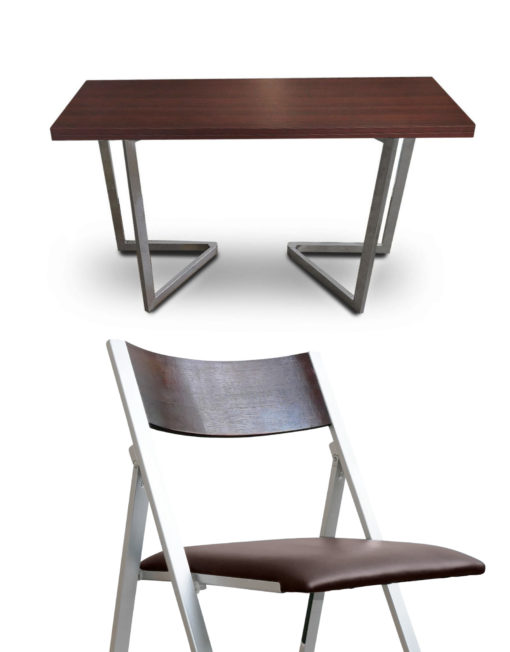 Flip-console-dining-set-walnut-with-silver-legs-and-walnut-nano-chairs