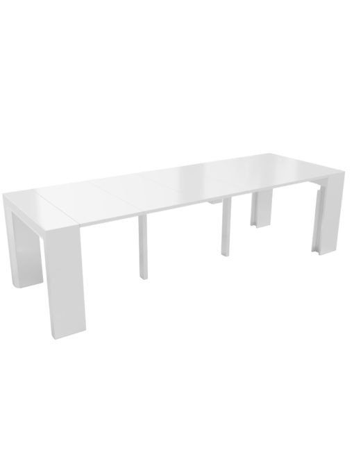 Junior-Giant-revolution-console-to-dinner-table-that-seats-12-in-glossy-white-and-uses-magnetized-extensions