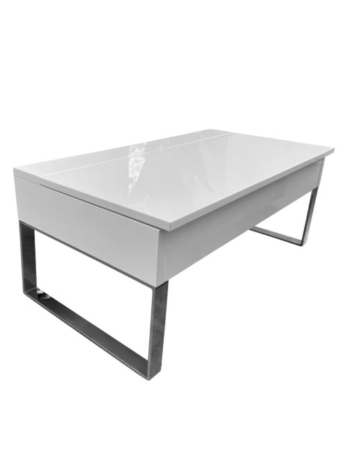 Boost-XL- Extra large storage table with lifting top in glossy white