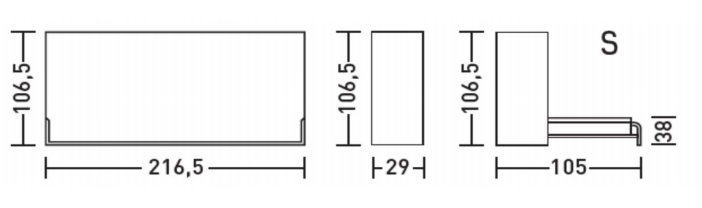 Compatto horizontal single bed with folding desk dimensions in cm