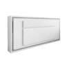 Compatto twin single horizontal murphy bed in white with folding desk - Expand Furniture
