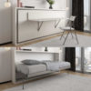 Horizontal Twin Murphy Bed with folding desk in modern apartment - Expand Furniture