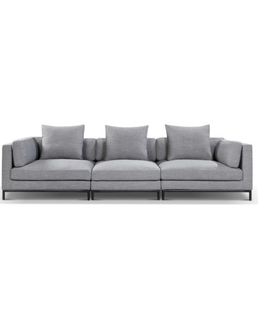 Mid century modern wide sofa for comfort and lounging sofa in grey migliore