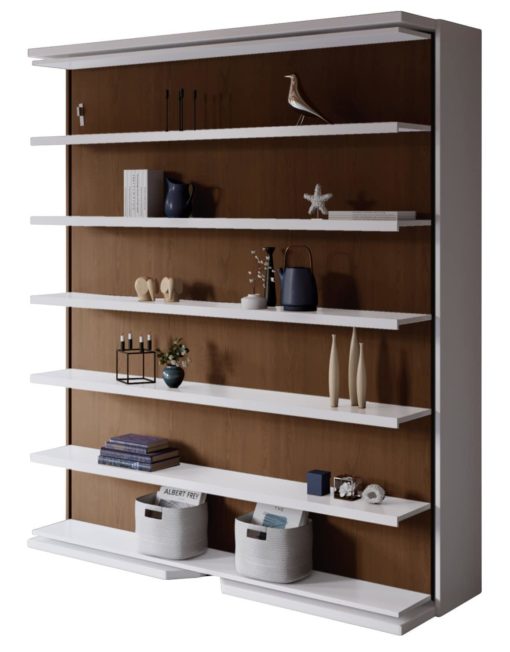 Compatto shelf model b1 bianco white base with b2 Noce sabah face panel