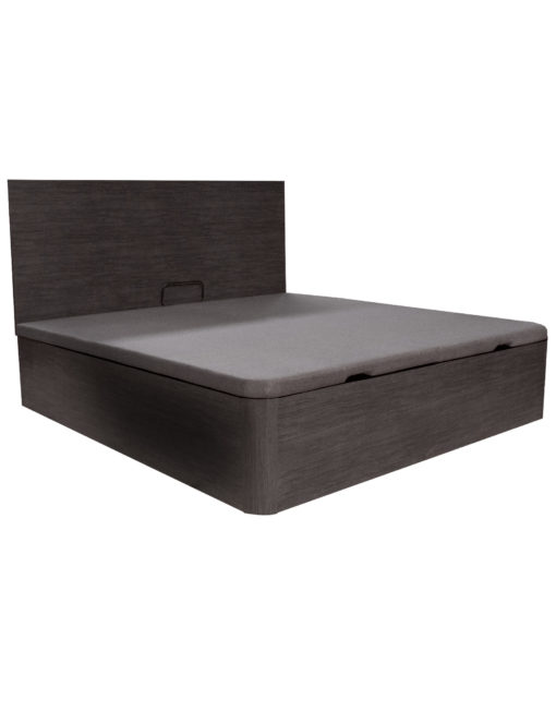 Queen Platform Lift storage bed in light Ceniza dark wood wr